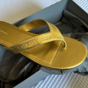 Balenciaga gold sandals